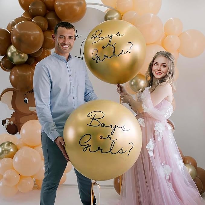 36 inch Metallic Gold Giant Balloons, 4pcs large latex round balloons for Photo Shoot, balloons garland or arch as wedding decorations, retirement party,baby shower party,birthday decorations