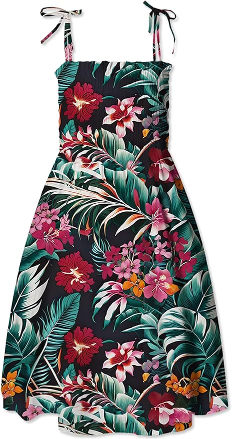 Cromoncent Matching Hawaiian Outfits for Family, Dad and Son Matching Luau Beach Tropical Shirts Mommy Daughter Tropical Sets