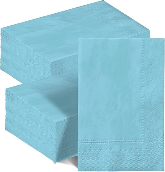 qiqee Bright Blue Paper Napkins 13 * 16inch Guest Paper Disposable Towels Napkin Paper Hand Towels for Wedding, Dinner, Birthday Party, Dessert Cocktail ＆ Kitchen Napkins（ 120 Count）