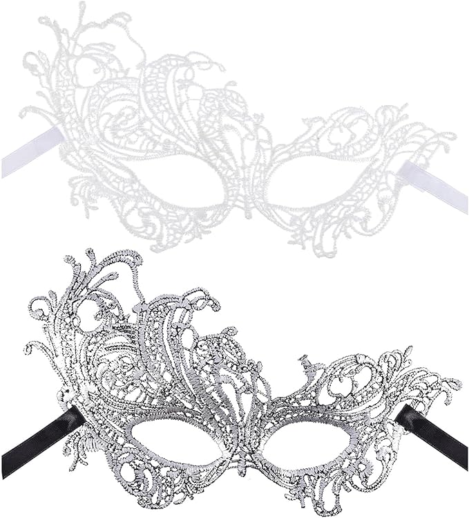 JOVITEC 6 Pieces Masquerade Mask for Women Halloween Lace Multicolored Venetian Mask for Carnival Mardi Gras Evening Prom
