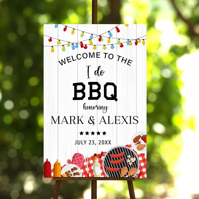 Personalized I Do BBQ Welcome Sign, I Do BBQ Sign, Welcome Sign For BBQ Rehearsal Dinner Wedding Engagement, I Do BBQ Sign, I Do Barbeque Sign, BBQ Signs For Outside, I Do BBQ Decorations