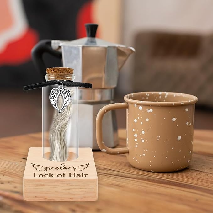 Personalized Loss of Loved One Photo Frame Memorial，Custom lock of Hair Keepsake Jar,Remembrance，Bereavement,Sympathy Gift for Lost Mom, Dad,Friends, Sisters, Grandparents (grandma)