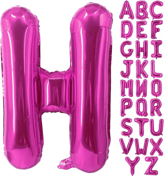 Lovoir 40 Inch Large Hot Pink Letter H Balloons Big Size Jumbo Mylar Foil Helium Balloon for Birthday Party Celebration Decorations Alphabet Hot Pink H