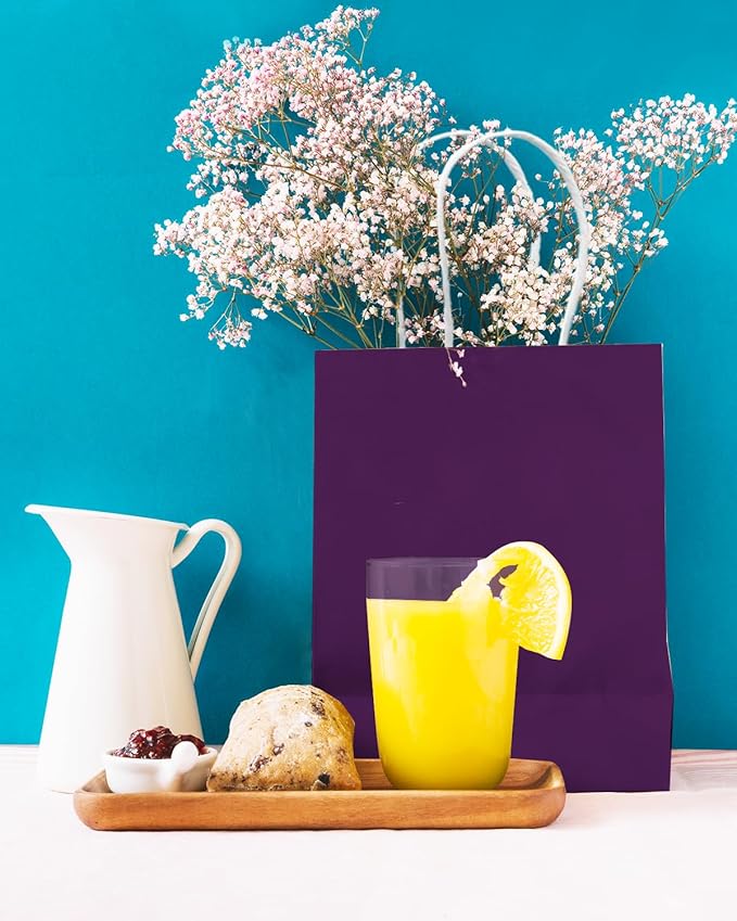 qiqee 30PCS Medium Gift Bag with Handles Bulk 11"x5"x8" Gift Bags Cardamom Purple Bags Multiple Uses (Medium Size)