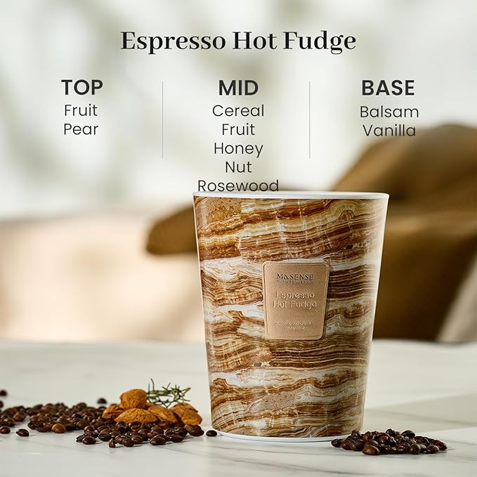 M&SENSE Extra Large Candle 35oz 150H EspressoHotFudge Scented, 3 Wick Highly Scented Jar Candle, XL Large Christmas Gift Candle for Women, Long Lasting Burning for Holiday, Thanksgiving, Christmas