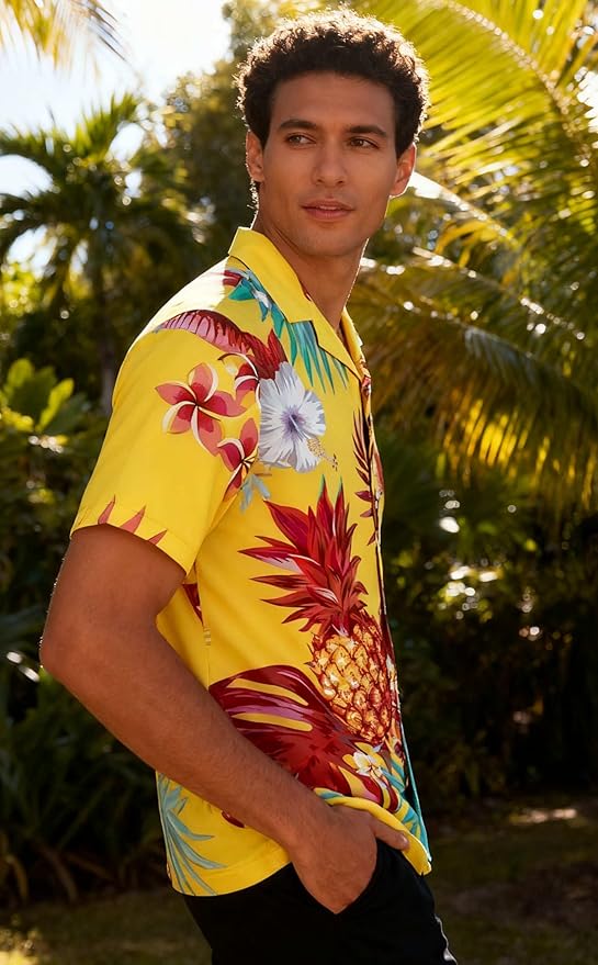Cromoncent Matching Hawaiian Outfits for Family, Dad and Son Matching Luau Beach Tropical Shirts Mommy Daughter Tropical Sets