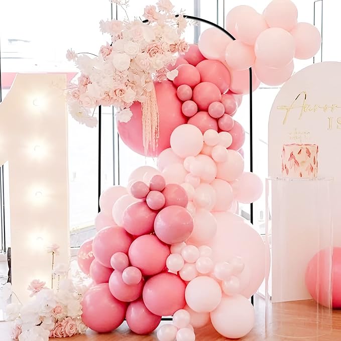 Wokceer Wedding Arch Backdrop Stand, 7.2 FT Square Black Metal Arch Backdrop for Wedding Ceremony Photo Booth, Outdoor Indoor Birthday Party, Garden Floral Balloon Arch Decoration