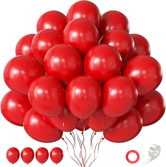 Red Balloons 60 PCS 12 Inch Latex Balloon for Balloon Garland or Balloon Arch as Birthday Party Baby Shower Wedding Christmas Valentine's Day Anniversary Party Decoration