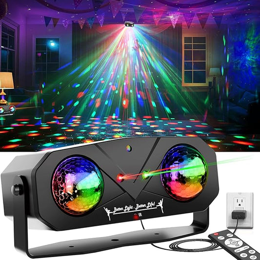 Party Lights DJ Disco Light,Disco Ball Star Projector RGB LED Strobe Lights Stage Light Sound Activated Ocean Wave Effect for Parties Club Holiday Christmas Birthday Wedding