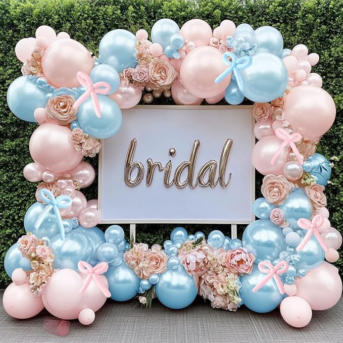 Pearl Pink Balloon Double Stuffed Pearl Balloons Garland Pastel Light Pink Arch Kit Pale Long Balloons Different Size for Birthday Wedding Baby Shower Anniversary Decoration