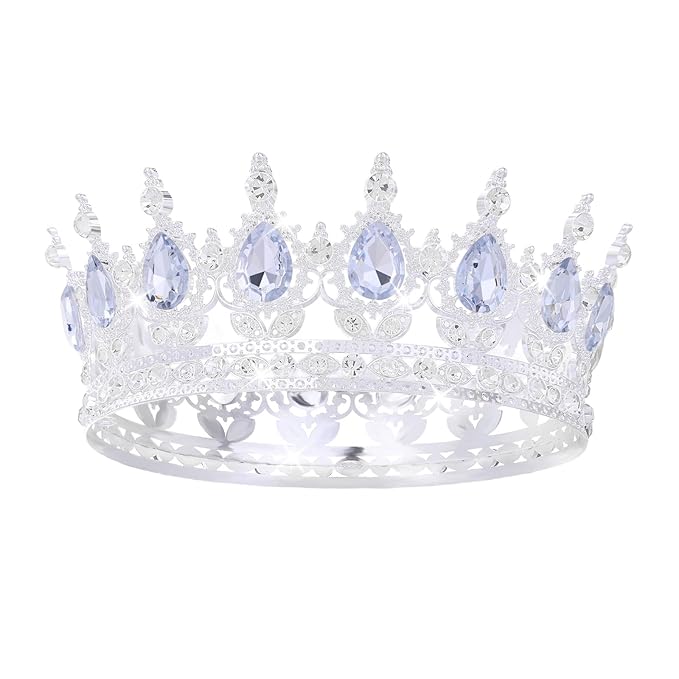 Silver Crown for Women Crystal Tiara and Queen Crown for Girl Wedding Headband for Bride Hair Accessories for Costume Birthday Party Cake Decoration Prom