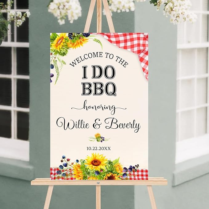 Personalized I Do BBQ Welcome Sign, Welcome Sign For BBQ Rehearsal Dinner, BBQ Engagement Party Sign, Couples Shower BBQ Sign, BBQ Yard Sign, BBQ Signs For Outside, I Do BBQ Decorations
