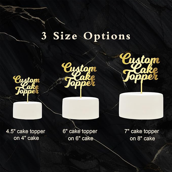 Personalized Cake Topper Custom Your Text Acrylic Cake Decoration for Birthdays Weddings, Baptisms, or any Occasion (Milkshake)