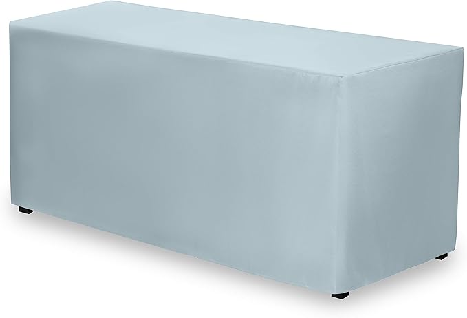 Gee Di Moda Fitted Tablecloth - 48 x 30 Inch Baby Blue Fitted Table Cloth for 4 Foot Rectangle Table - Heavy Duty Washable Fabric - for 4 Ft Buffet Table Holiday Party Dinner Wedding & Trade Show