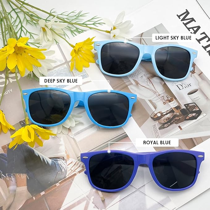 Pibupibu Neon Colors Party Favor Supplies Unisex Sunglasses Pack of 8