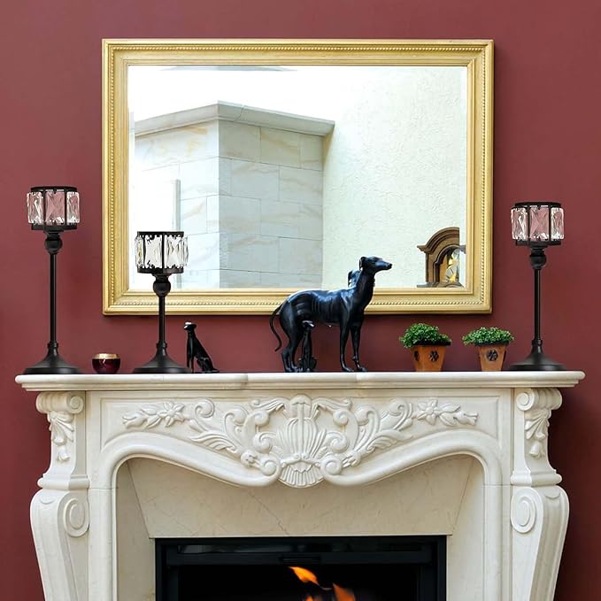 Set of 3 Cup Crystal Tealight Candle Holders, Centerpieces for Table Wedding Centerpieces Crystal Decorative Tealight Candle Dining Table Candle Holder Decor for Party (Set of 12 (3 Sizes), Black)