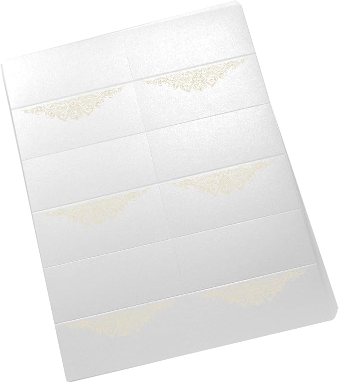 Paisley Printable Place Cards, Ivory (Choose Color), Set of 150 (25 Sheets), Laser & Inkjet Printers - Wedding, Party, Dinner, and Special Events - Made in the USA
