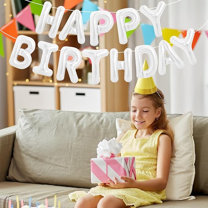 LIOZEOKUN Letter Balloons 16 Inch Alphabet A-Z Mylar Foil Balloons 2 Set for Wedding Birthday Party Decoration Banner Custom Phrase 52 Pcs