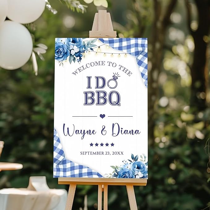 Personalized Welcome To The I Do BBQ Party Sign, BBQ Engagement Party Sign, I Do Barbeque Sign, I Do BBQ Welcome Sign, Couples Shower BBQ Sign, BBQ Yard Sign, BBQ Wedding Decorations