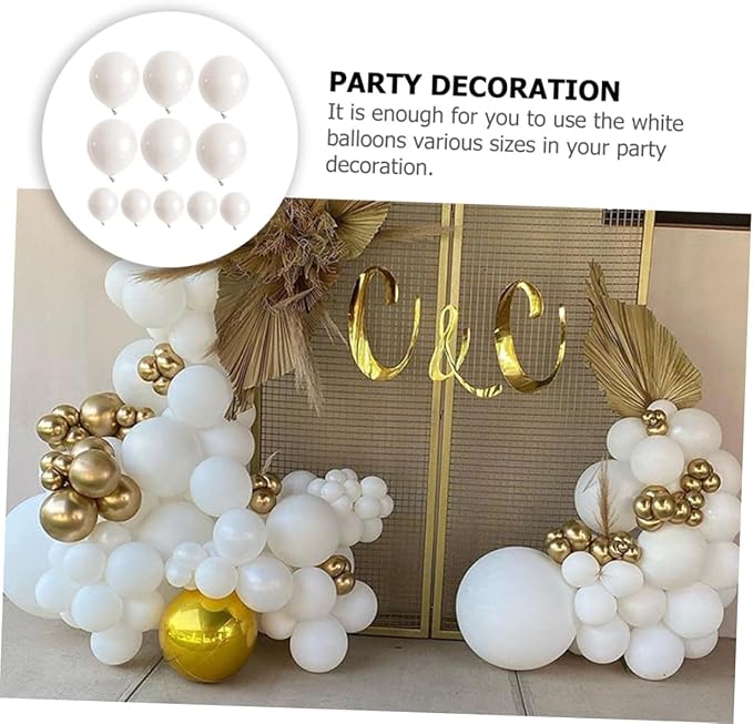White Balloon Garland Kit DIY Arch Latex Balloons for Shower Wedding Party Decorations for Wall Window Door Hanging and Photo Props