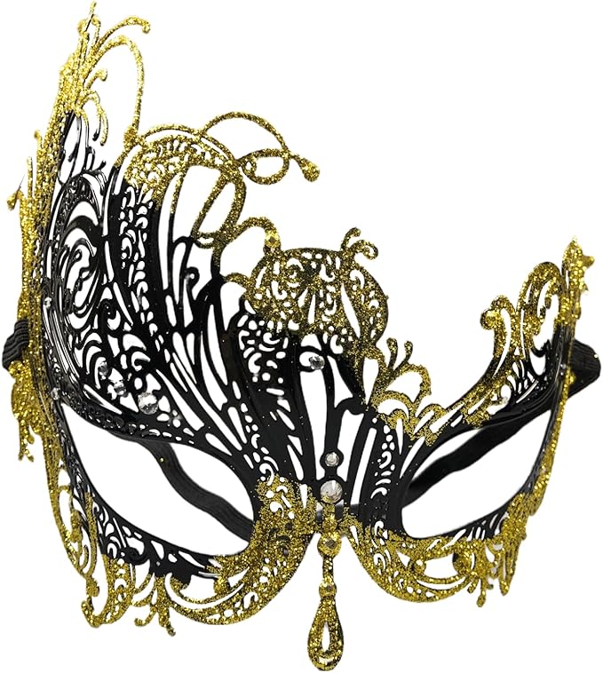 Masquerade Mask for Couple Mardi Gras Venetian Party Mask Set Halloween Costume Accessory