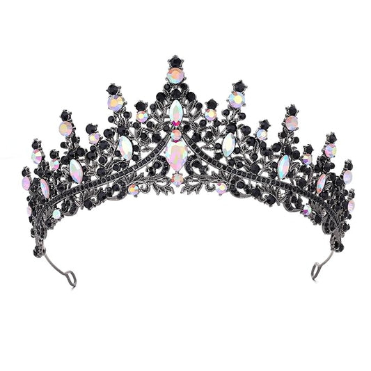 Black Tiara for Women Crystal Queen Crowns Rhinestone Princess Tiaras for Girl Wedding Headband for Bride Hair Accessories for Halloween Costume Birthday Party Prom Mother's Gifts