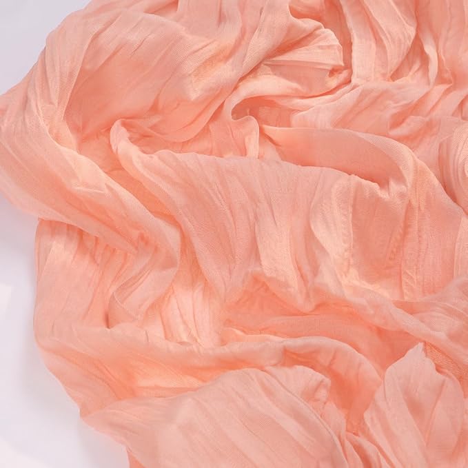 Socomi Coral Peach Fall Thanksgiving Cheesecloth Table Runner Boho Rustic Gauze 120 inch 10FT Cheese Cloth Runner for Wedding Party Baby Shower Birthday Home Decor Holiday Decorations