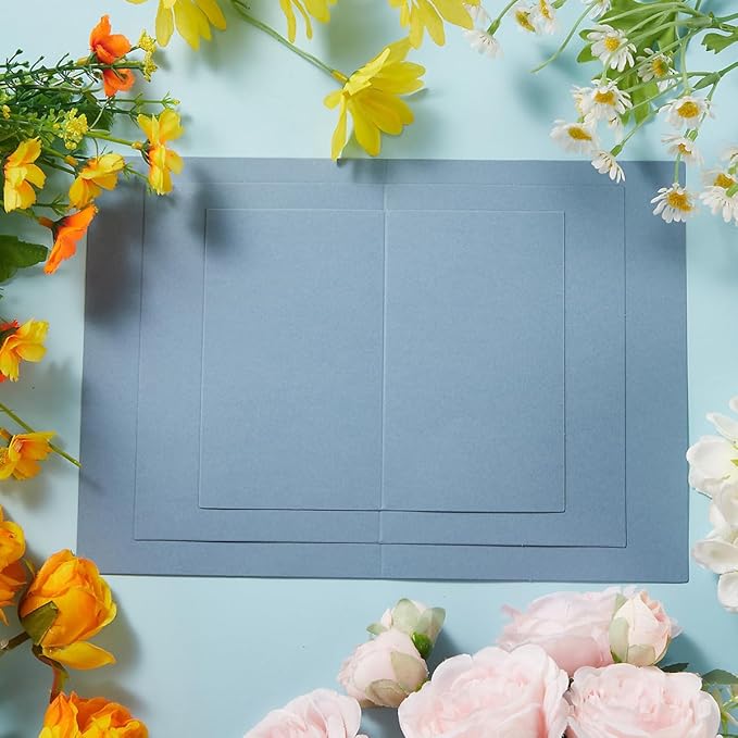 50 Pack Blank Cards Folded Cardstock Thank You Blank Greeting Cards for Invitations, Wedding, Greeting Cards, All Occasion DIY (Dusty Blue, 4x6)
