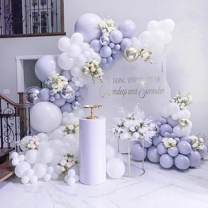 PartyWoo Dusty Blue Balloons, 85 pcs Purplish Boho Blue Balloons Different Sizes Pack of 18 Inch 12 Inch 10 Inch 5 Inch Slate Blue Balloons for Balloon Garland Arch as Party Decorations, Blue-F16