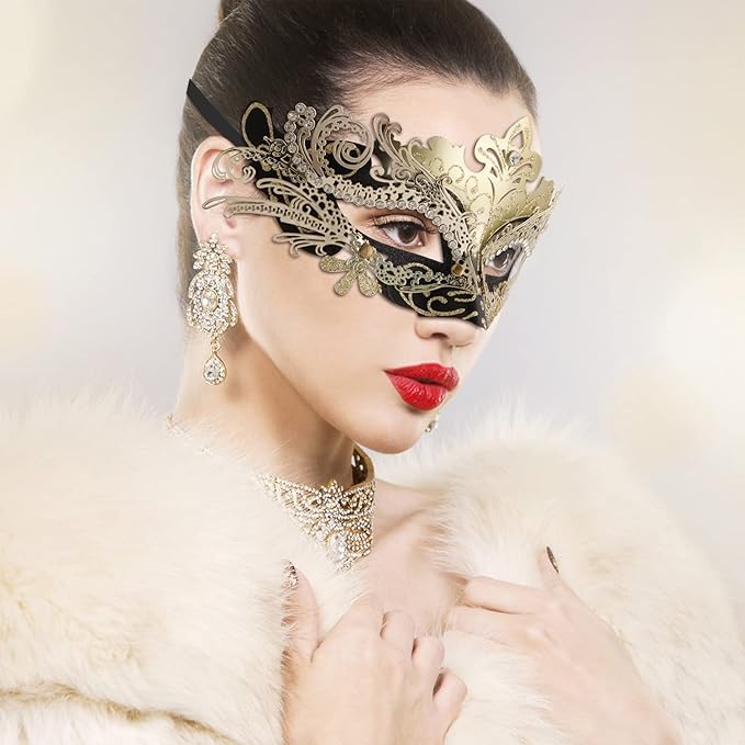 Coddsmz Couple Masquerade Mask Set - Venetian & Mardi Gras Mask for Women & Men