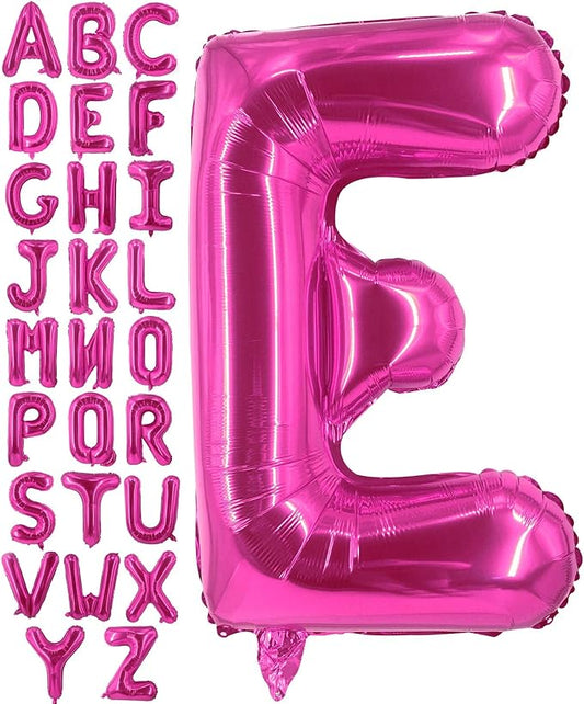 Lovoir 40 Inch Large Hot Pink Letter E Balloons Big Size Jumbo Mylar Foil Helium Balloon for Birthday Party Celebration Decorations Alphabet Hot Pink E
