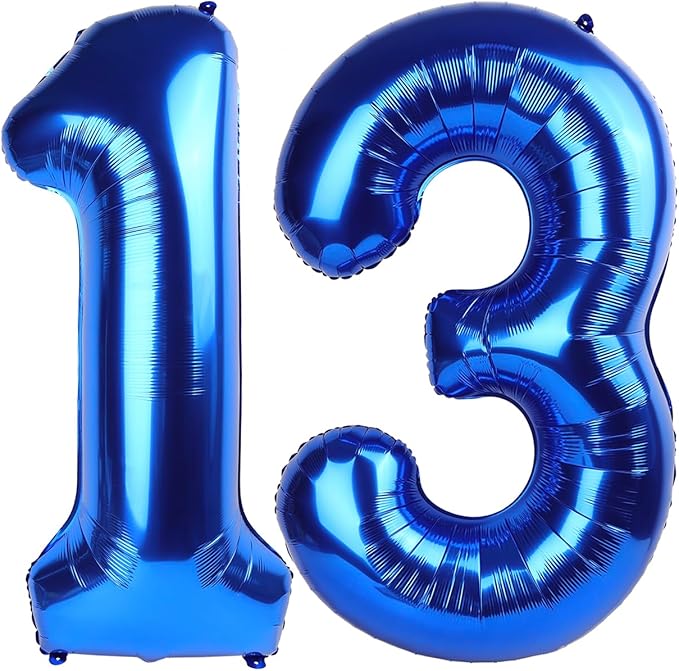 Large Navy Blue 13 Number Balloon 40 Inch, 13 Birthday Balloons, 13 Birthday Party Decorations, BirthdayParties Anniversary Graduation Supplies