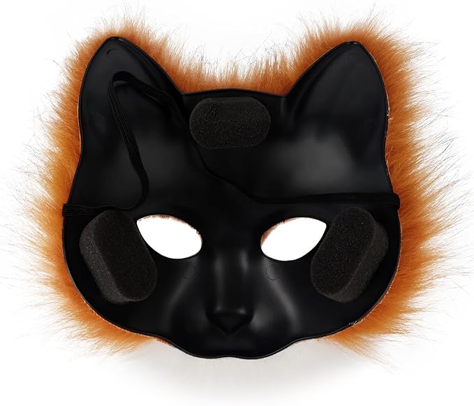 Animal Fox Wolf Mask Halloween Party Cosplay Costumes Props Plush Cat Half Face Masks Carnival Christmas Masquerade