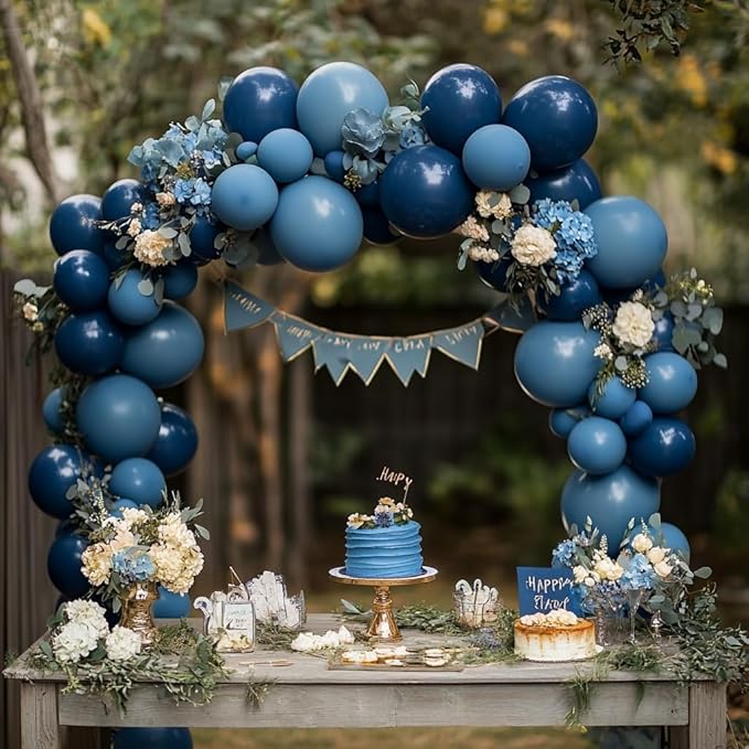 Bezente Pro Duralatex Navy Blue Balloons - 3.2g Premium 100 Pack 12 inch Navy Blue Balloons for Long-Lasting Professional Party Decorations, Large Birthday Graduation Wedding