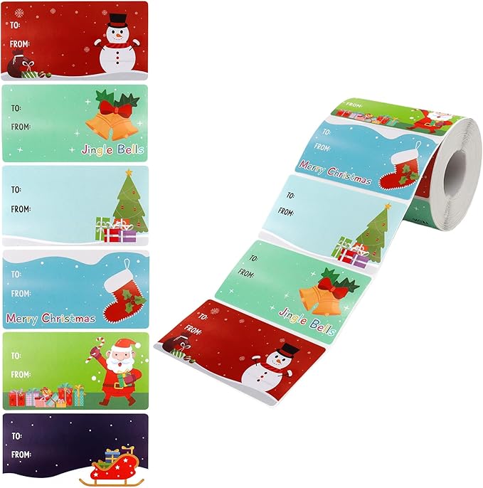 500 PCS Christmas Name Tags Stickers, Gift Tags for Christmas Presents Name Tag Stickers, Adhesive Xmas Gift Tag Label Sticker Holiday Gifts Labels for Women, Men