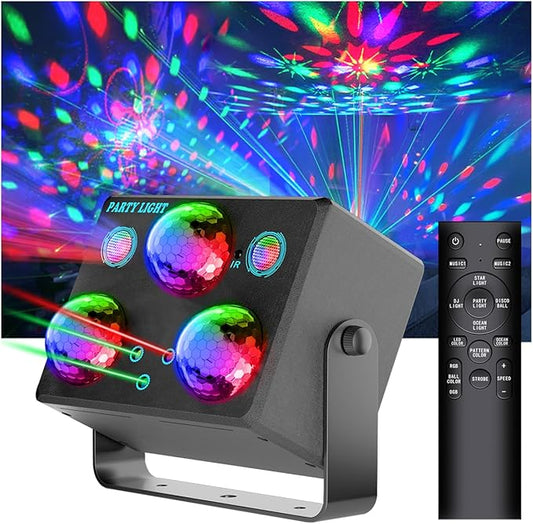 Disco Ball,Party DJ Disco Light Strobe Stage Dance Light Glow Party Sound Activated with Remote Control Rave Ocean Star Projector for Club KTV Christmas Halloween Dancing Parties Holiday Décor