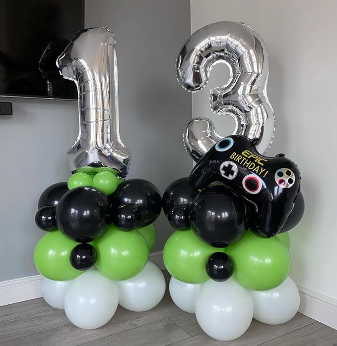 40 Inch Silver 13 Number Balloons Giant Jumbo Huge 13 or 31 Foil Mylar Helium Number Digital Balloons Silver Birthday Mylar Digital Balloons 13th 31st Birthday Anniversary Events Party Decorations