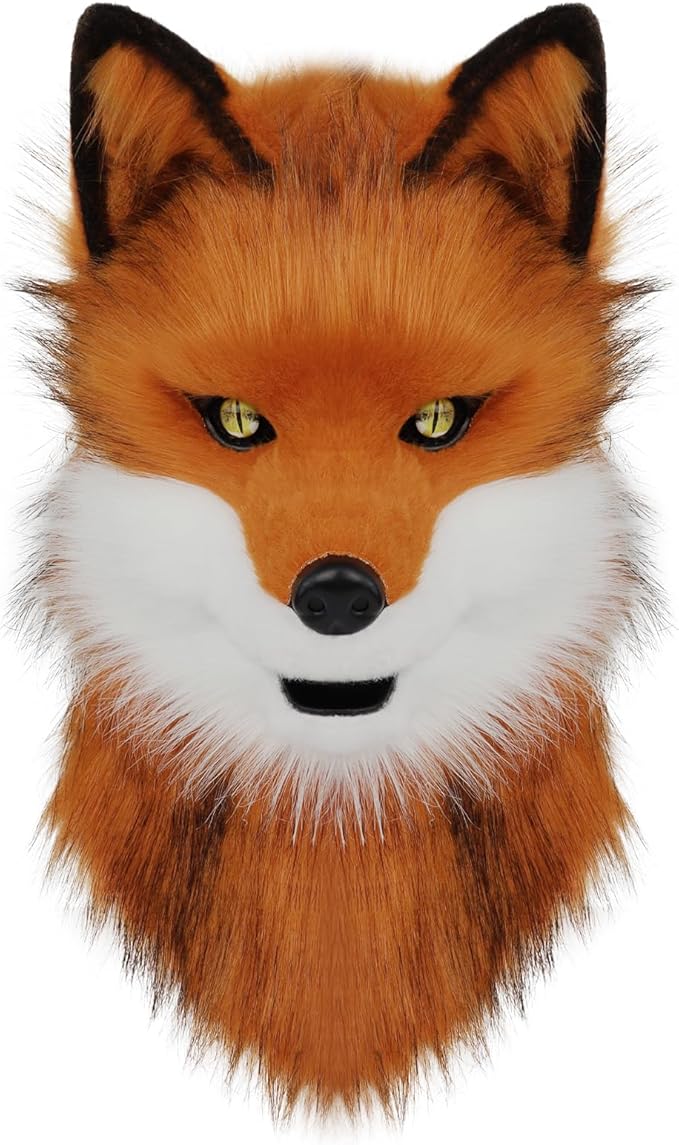 Animal Wolf Mask Cosplay Costume Accessories Furry Faux Fur Dog Fox Full Head Therian Masks Anime Dress up Party