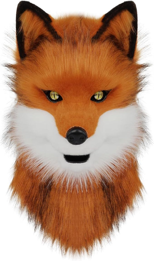 Animal Wolf Mask Cosplay Costume Accessories Furry Faux Fur Dog Fox Full Head Therian Masks Anime Dress up Party