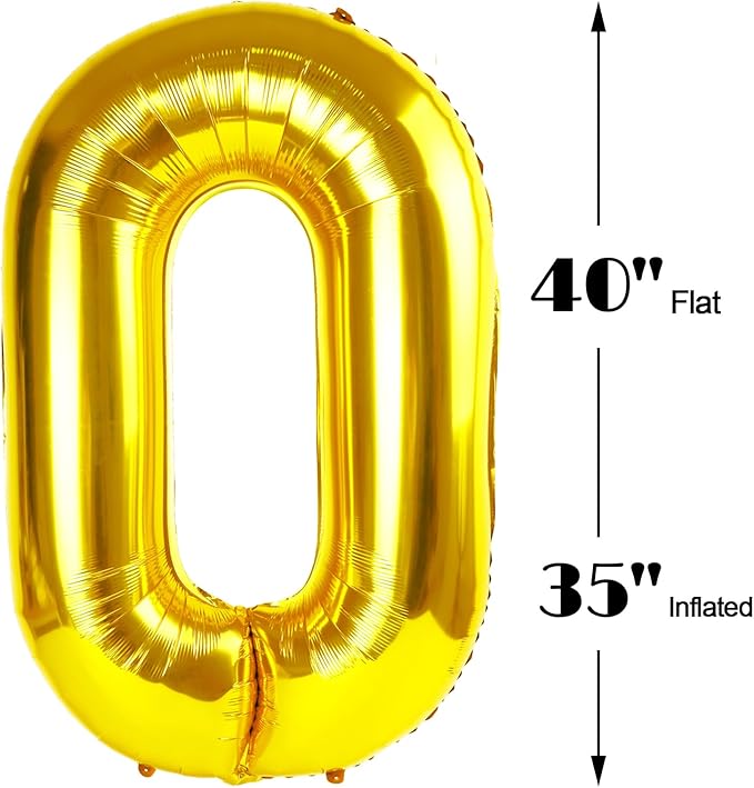 Gold Mylar Number 10 Balloon 40 inch, Number 10 Birthday Balloon for Boy Girl, Gold Foil Balloon for 10 Ten Birthday Party, Anniversary Celebration Number Balloons Decorations