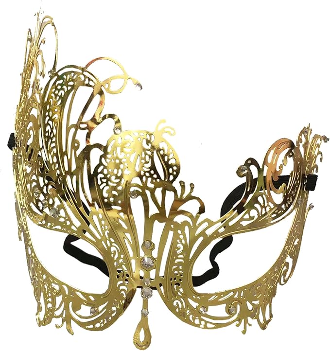 Masquerade Mask for Couple Mardi Gras Venetian Party Mask Set Halloween Costume Accessory