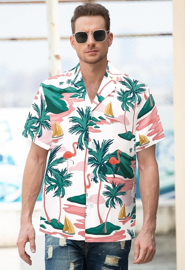 Cromoncent Matching Hawaiian Outfits for Family, Dad and Son Matching Luau Beach Tropical Shirts Mommy Daughter Tropical Sets
