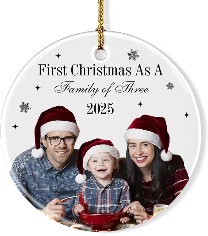 Personalized Crystal Christmas Ornaments with Photo, Custom Christmas Photo Tree Glass Ornaments, Elegant Crystal Keepsake for Family, Couples, Weddings & Christmas 2025 Gifts (#PGO06)