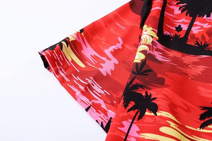 Cromoncent Matching Hawaiian Outfits for Family, Dad and Son Matching Luau Beach Tropical Shirts Mommy Daughter Tropical Sets