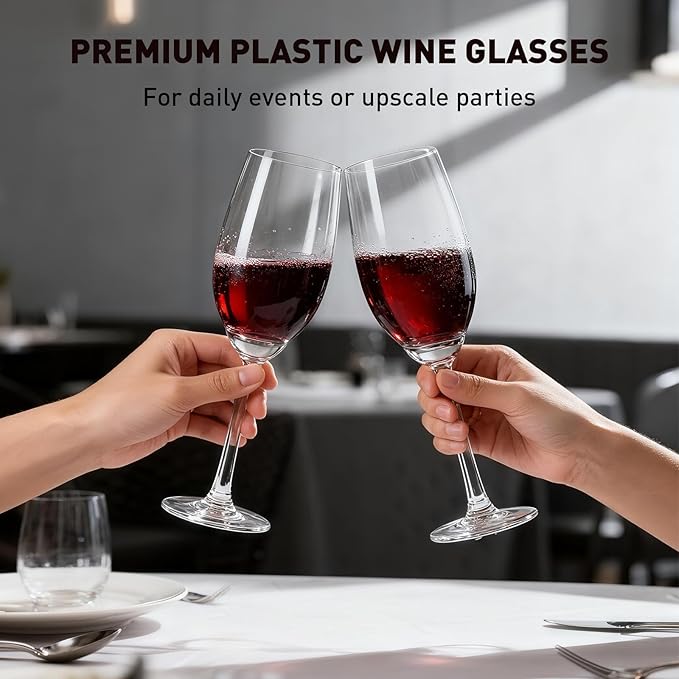 Plastic Wine Glasses Set of 2: 12oz Detachable Drinking Stemless Wine Glass - Reusable Outdoor Portable Shatterproof Wine Tumbler