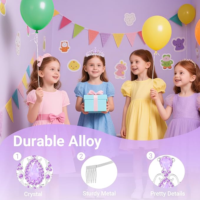 Tiara Crown for Women, Queen Tiara for Birthday Prom Bridal Party Custome Purple