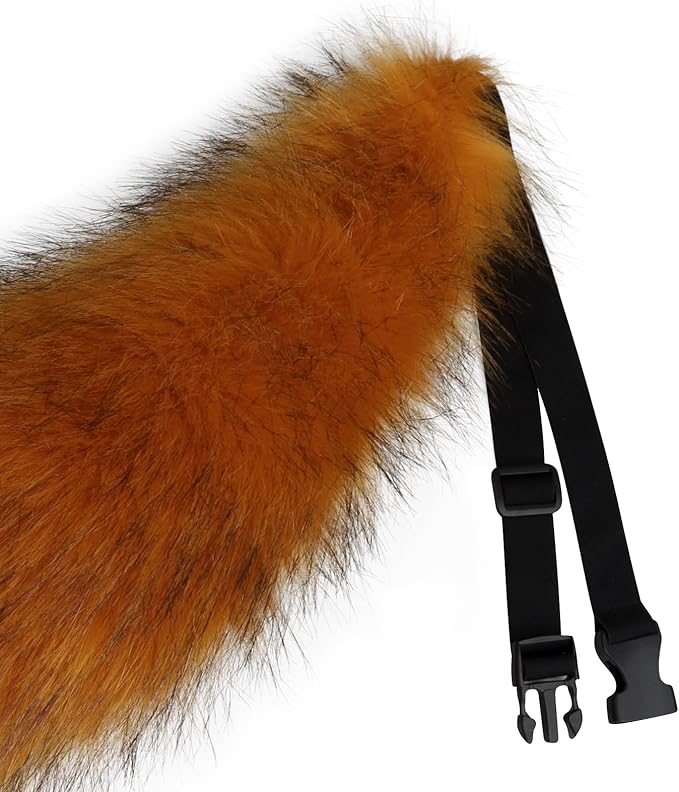 Adolala Faux Fur Wolf Fox Tail with Adjustable Elastic Belt Halloween Cosplay Costume Accessory