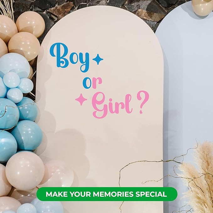 EGD Boy or Girl Vinyl Decal | Gender Reveal Party Backdrop Sticker | Fun Wall Decor for Baby Showers & Gender Reveal Celebrations | One Size, Bold Color (C. BOY OR Girl)