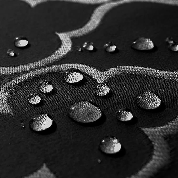 SASTYBALE Jacquard Tablecloth Flower Pattern Polyester Table Cloth Spill Proof Dust-Proof Wrinkle Resistant Table Cover for Kitchen Dining Tabletop Decor(Rectangle, 60" x 120" (10-12 Seats),Black)