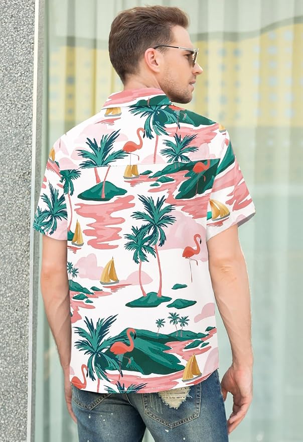 Cromoncent Matching Hawaiian Outfits for Family, Dad and Son Matching Luau Beach Tropical Shirts Mommy Daughter Tropical Sets